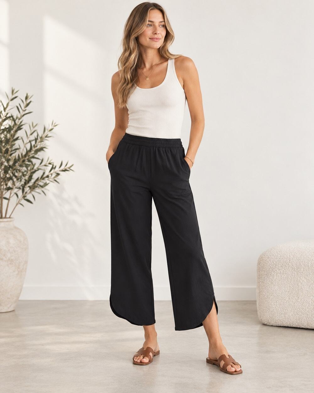 Quiet Luxury Minimalist Marine Layer Allison Pull-On Pants Black Travel
Chic M